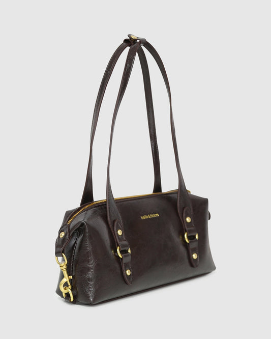 Chocolate Tide Sling PU Bag with zip closure - alternate view