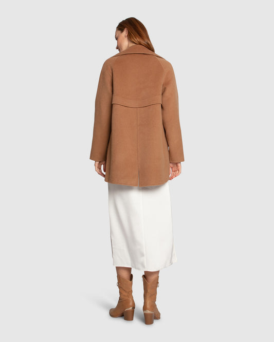 Wanna Be Loved Wool Blend Peacoat - Camel