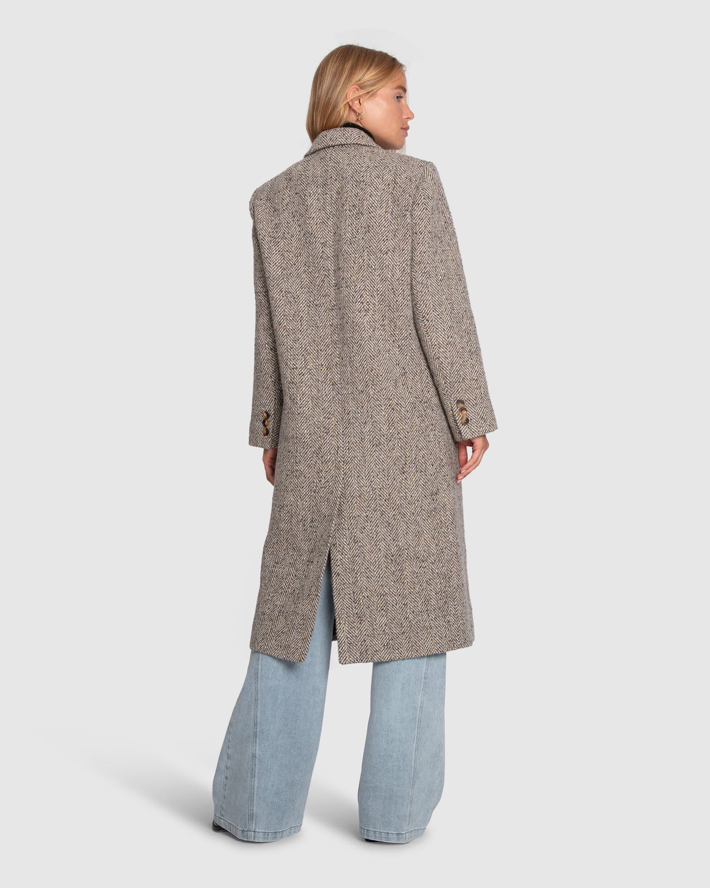 Wherever I Go Wool Blend Tweed Coat - Brown