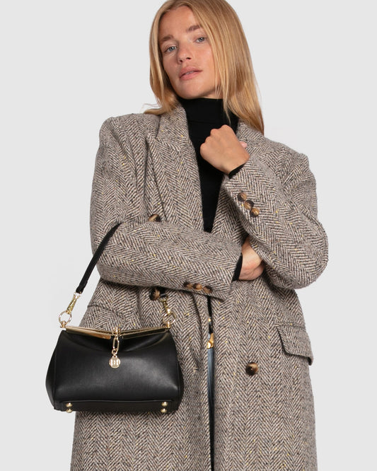 Wherever I Go Wool Blend Tweed Coat - Brown
