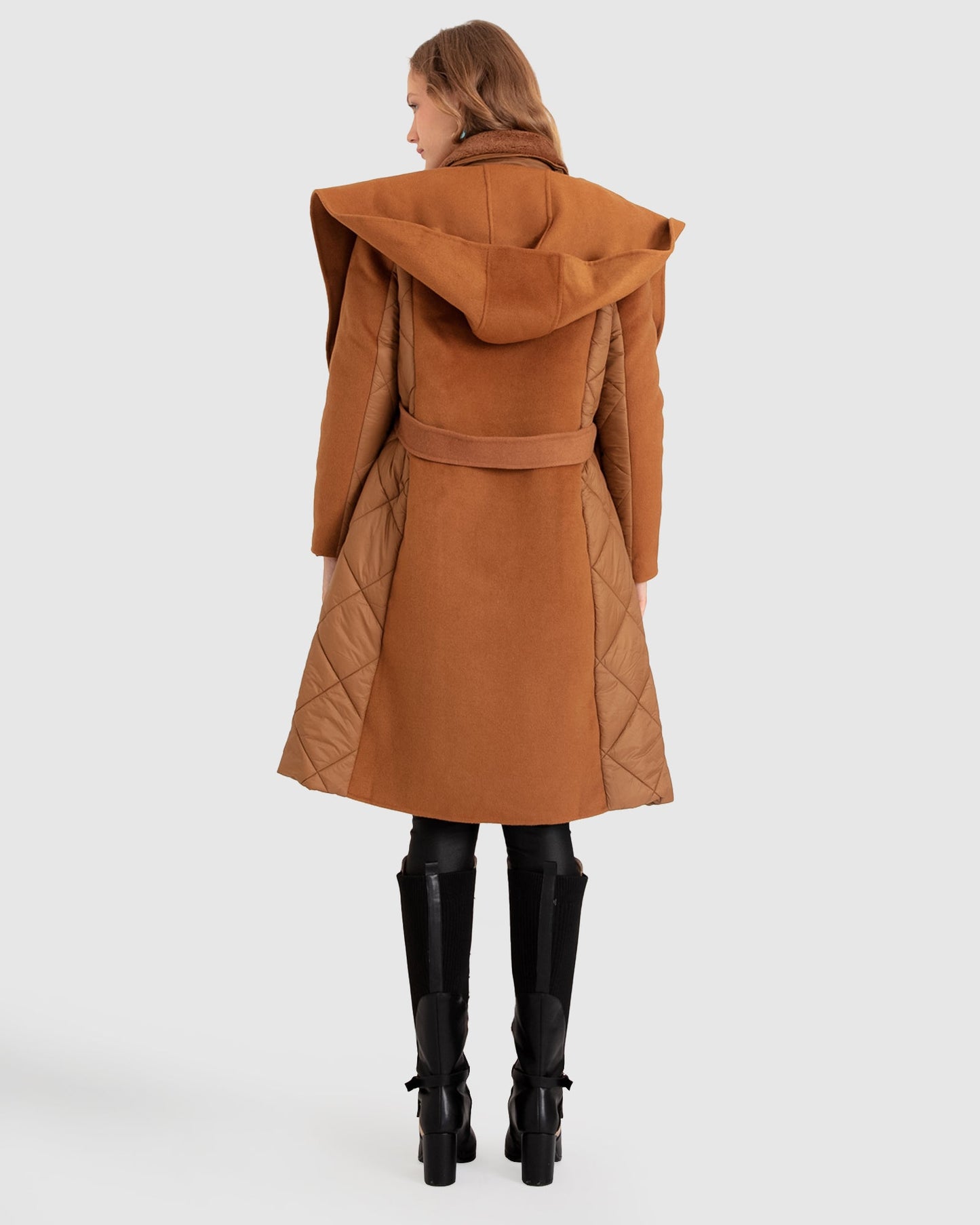 Walk Me Home Wool Blend Convertible Coat - Camel