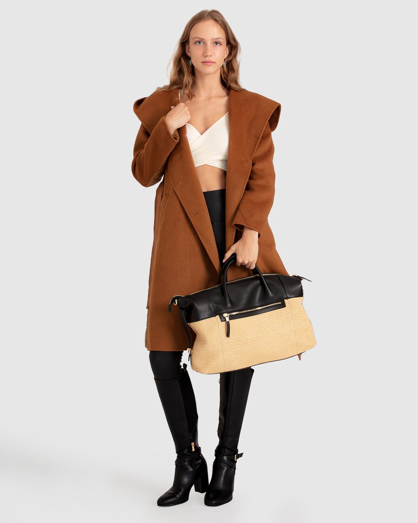 Walk Me Home Wool Blend Convertible Coat - Camel