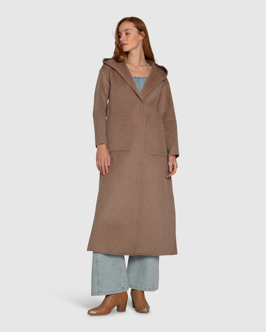 Walk My Way Wool Blend Oversized Maxi Coat - Oat