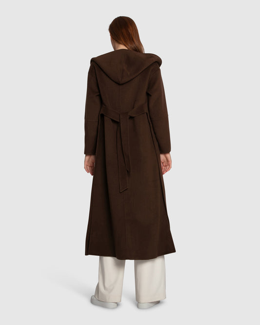 Walk My Way Wool Blend Oversized Maxi Coat - Brown