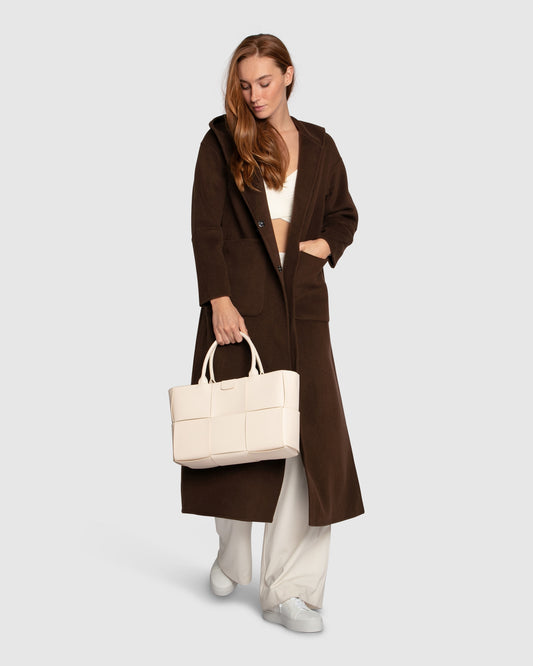 Walk My Way Wool Blend Oversized Maxi Coat - Brown