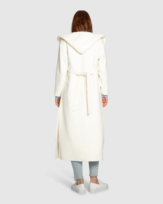 Walk My Way Wool Blend Oversized Maxi Coat - Cream