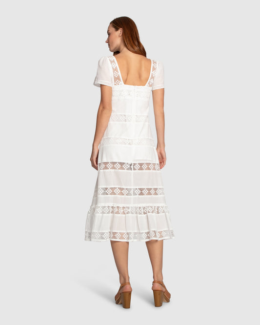 The Wild Rose Hour Lace Dress - White