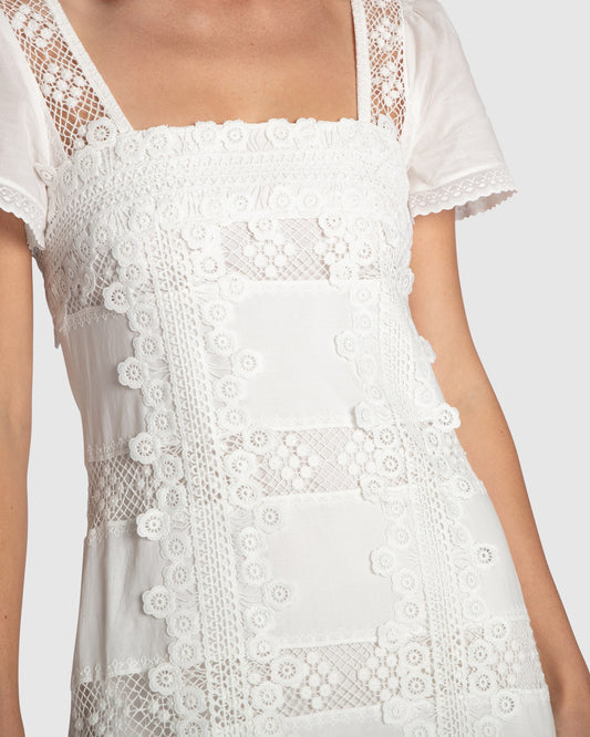 The Wild Rose Hour Lace Dress - White