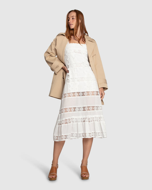 The Wild Rose Hour Lace Dress - White