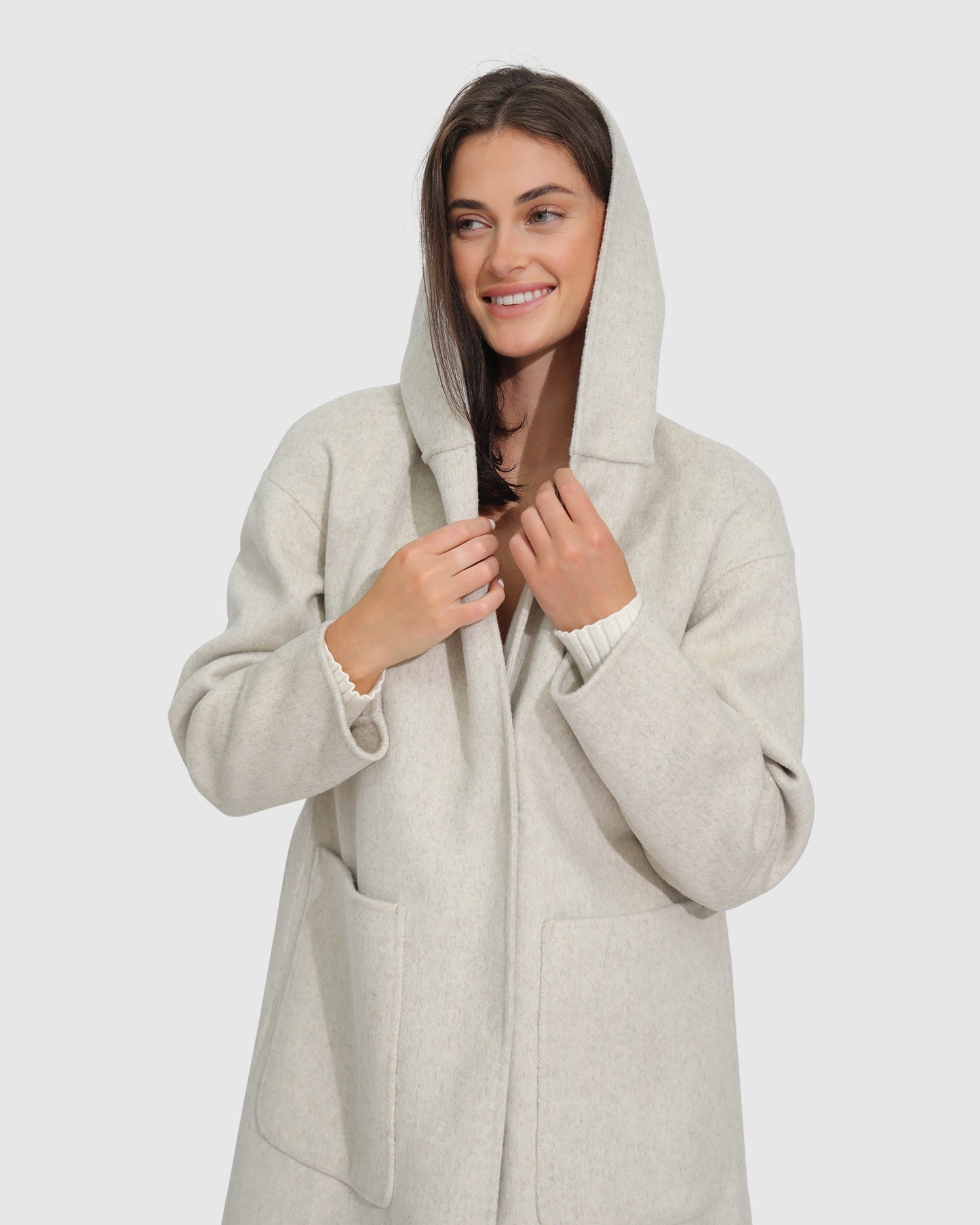 Walk This Way Wool Blend Oversized Coat - Oat Marle