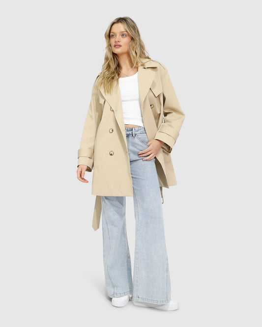 Whispers of Verona Trench Coat - Light Camel