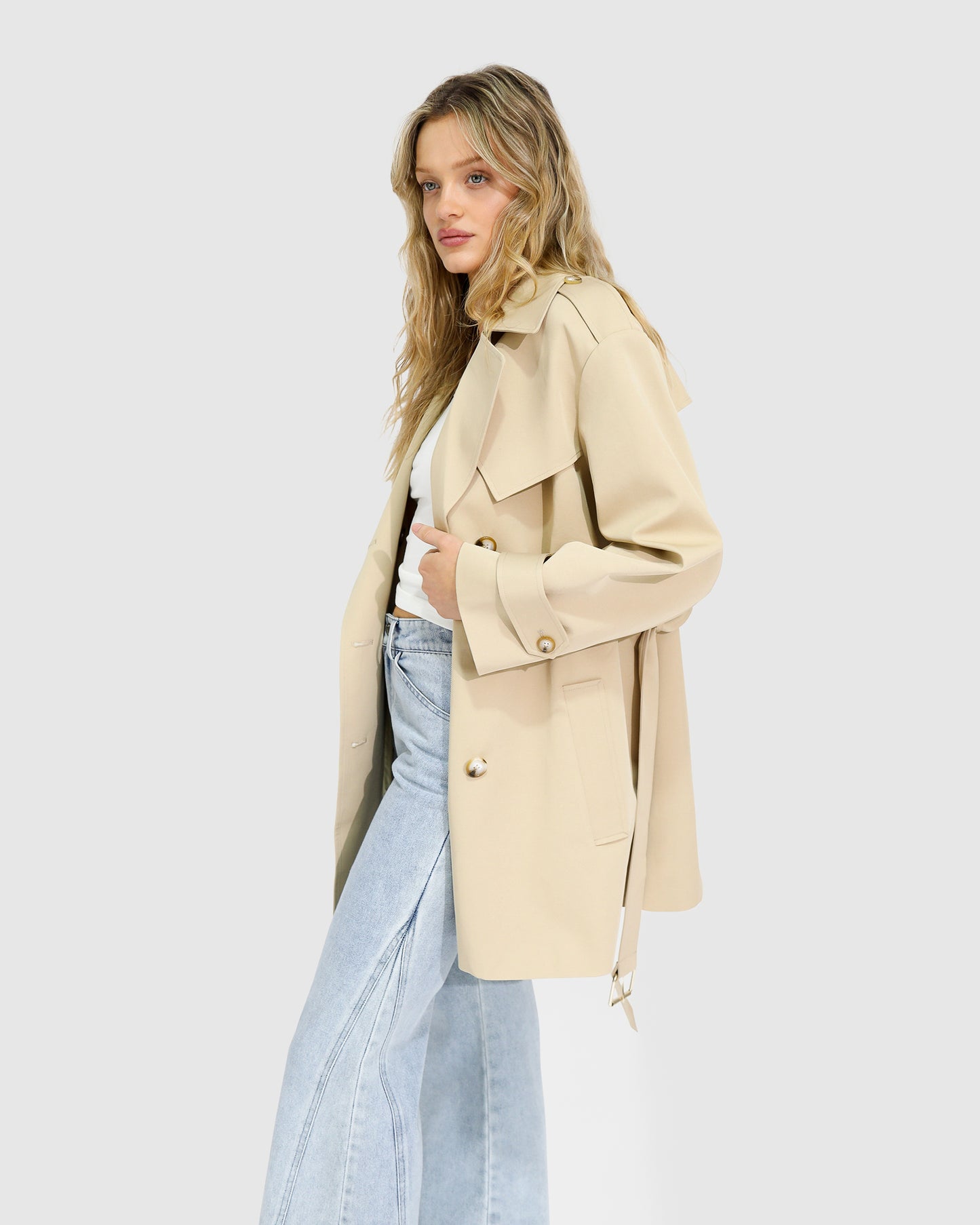 Whispers of Verona Trench Coat - Light Camel
