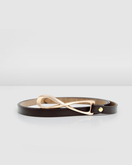 London Mood Leather Tie Belt - Black